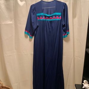 Vintage blue polyester nightgown